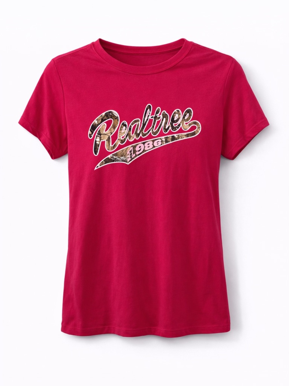 Realtree Pink Graphic Tee Camo Logo Short Sleeve Medium